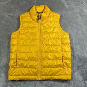 Primary Puffer Vest Jacket Kids 6 to 7 Yellow Full Zip Winter Sleeveless Outdoor